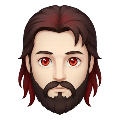 Evil, shadowie Male lord with Red glowing eyes and Long darkBrown Hair and chin beard sticker