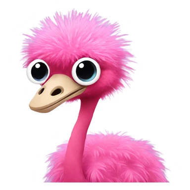 Pink full body ostrich with glitter  sticker