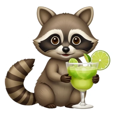 racoon having margarita sticker