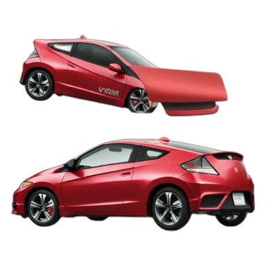 Honda crz with vroom vroom text sticker
