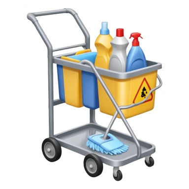 cleaning cart grey color sticker