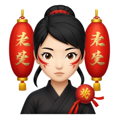 Ninja Girl ,Chines new years sign sticker