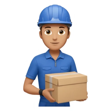 male delivery worker in a  cycling, holding a parcel sticker