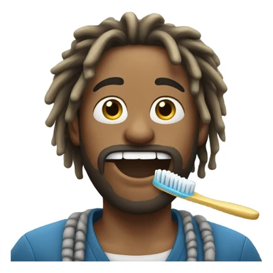 Guy with dreads brushing teeth sticker