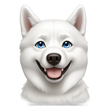 All white husky one blue eye one brown eye sticker