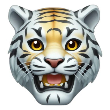 Crystal tiger Japanese mask sticker