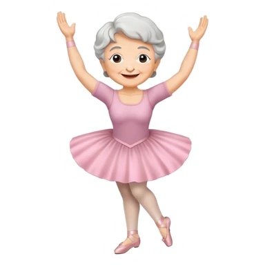 smiling grandma in ballet shoes, arms raised sticker