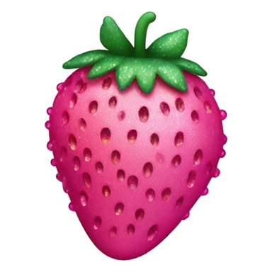 Hot pink frozen strawberry with glitter  sticker