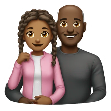 father and daughter seal sticker