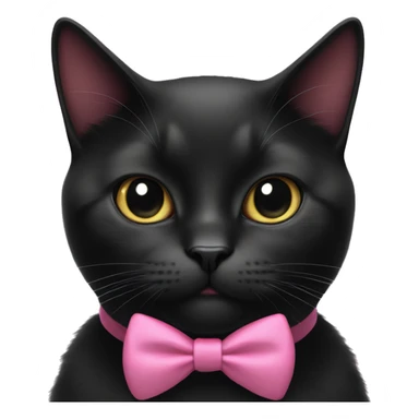 black cat with pink bow tie sticker