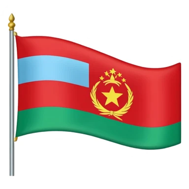 Dagistan flag red down mid light blue and green above sticker