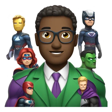 CISO in green/purple branding looks happy with the superheroes of Wortell (W letter) that takes his worries away sticker