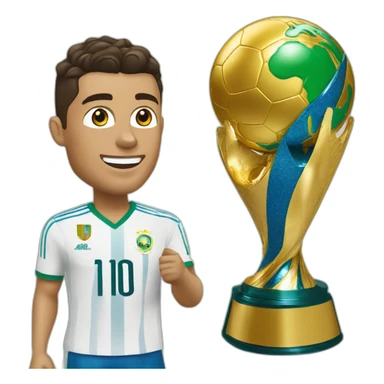 Ronaldo avec la coupe du monde sticker