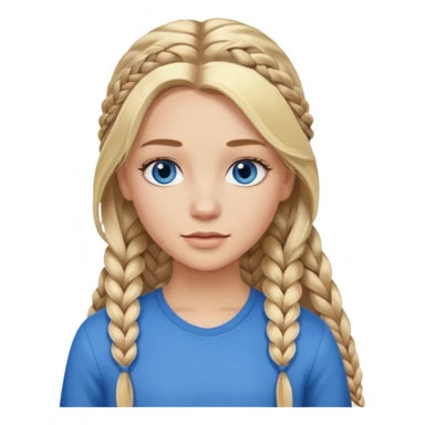Blonde balayage long hair half braids women blue eyes  sticker