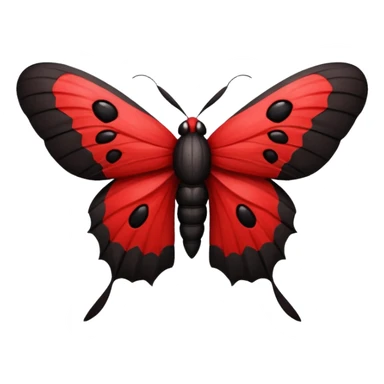 Red and black moth sticker