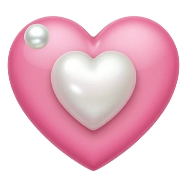 pink heart with one pearl sticker