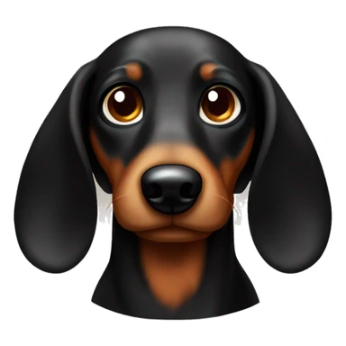 A wiener dog with glowy eyes black and brown sticker