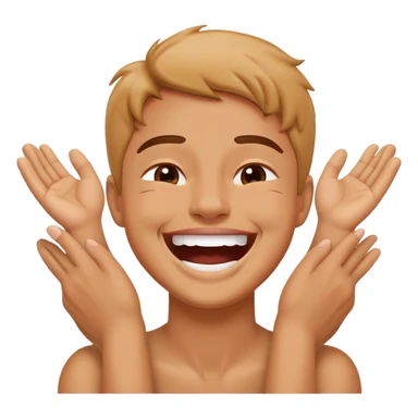 Grabbing neck with 2 hands laughing  sticker