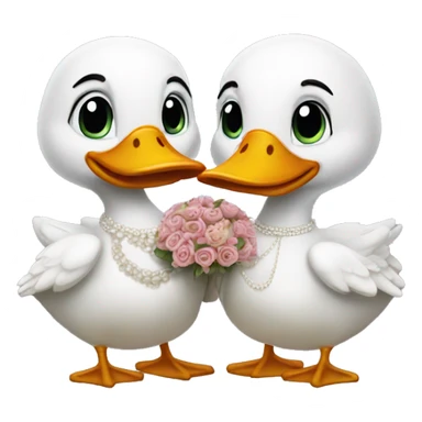 Two ducks getting married sticker