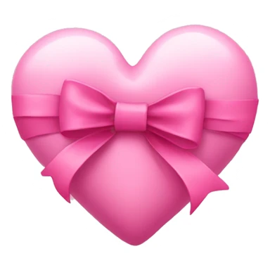 a pink heart wrapped by a bow sticker