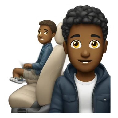 stylish boy in car interior washington dc sticker