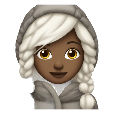 Winter girl white skin cozy  sticker