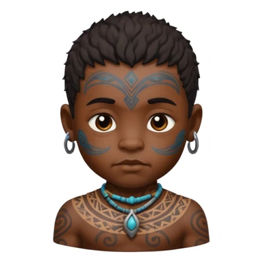 ancient hairy black baby boy, tattooed sticker