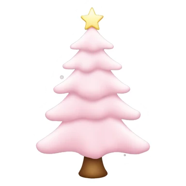 aesthetic christmas tree with snow and light pink decorations and star sticker