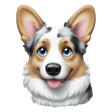 Blue Merle corgi with a blue eyes sticker