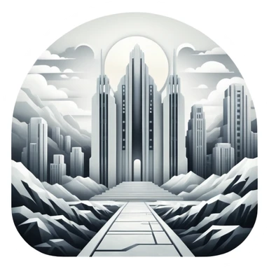 White Spectral Gloomy Dystopian Apocalyptic Aesthetic Scenery Deco sticker