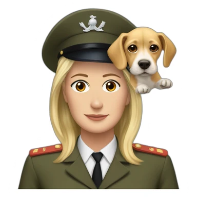 Marine le pen with a dog on her head sticker
