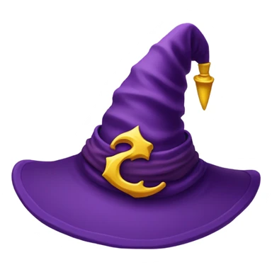 purple wizard hat with yellow sticker