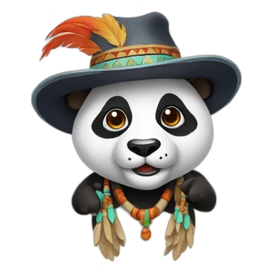 Panda with indien hat sticker