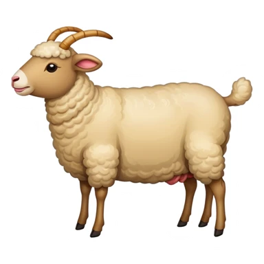 Xinjiang whole roasted lamb on spit with spices, simplified emoji style with bold outlines and bright colors, cartoon style entire cooked sheep sticker