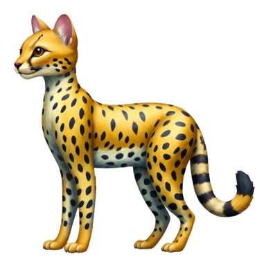 Colorful shiny Leopard-Caracal-Cheetah-Serval-Civet-Trico-Sergal-Vernid-fusion-hybrid-animal-creature, dull body sticker