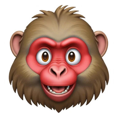 Cinematic Realistic Comical Baboon Portrait Emoji, Head tilted dramatically with an exaggeratedly amused expression, featuring a striking, ruggedly textured face with boldly expressive eyes full of playful disbelief, rendered with vivid, lifelike detail and natural earthy hues, high shine, dramatic yet playful, styled with an air of cheeky jungle mischief, soft glowing outline, capturing the essence of a spirited and over‐the‐top baboon that looks ready to chatter its way into viral fame! sticker