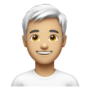 smiling boy in white shirt saying hi  sticker