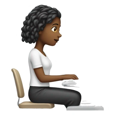 Girl typing on computer  sticker