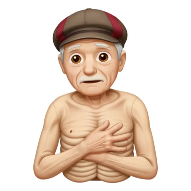 OLD MAN HOLDING HIS RIB IN PAIN sticker