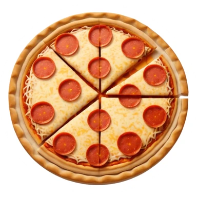 a pie chart sitting on top of a pizza  which has no other toppings sticker