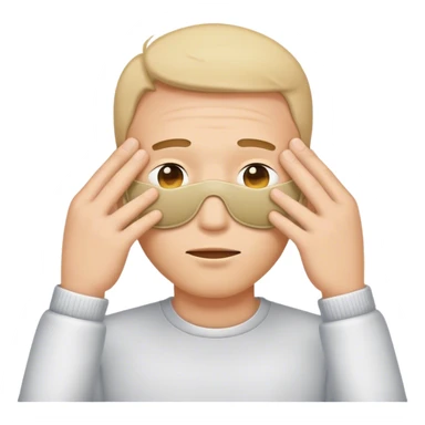 Shy man covering his eyes  sticker