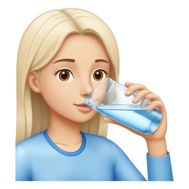 Person drinking water from a glass, refreshing sticker