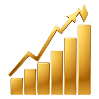 golden increasing chart  sticker