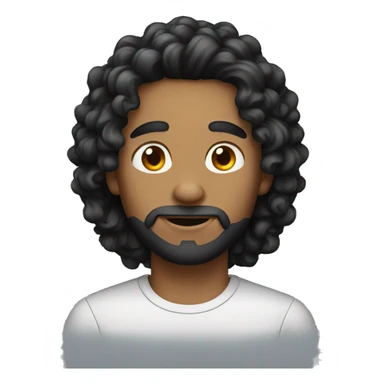 men with curly black long hair sticker