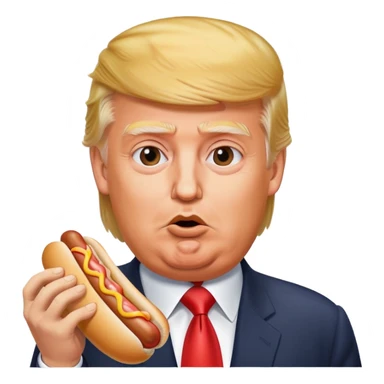 Trump eating a hot dog  sticker