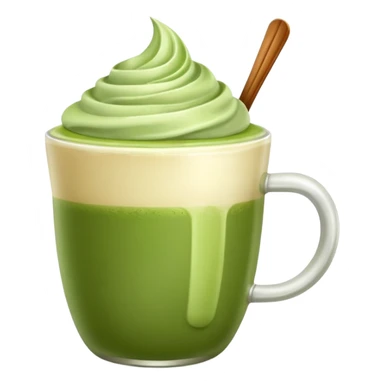 matcha latte in a cup without a spoon and without a face sticker