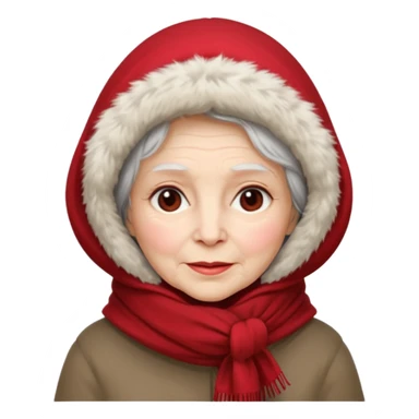 old woman in winter outfit sticker