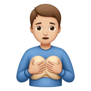 a person with stomach ache sticker