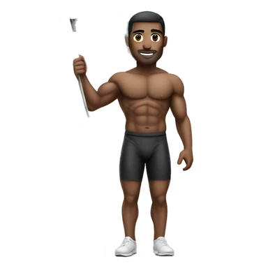 A tall, muscular man holding a Palestinian flag  sticker