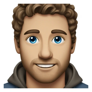 Blue-eyed brunet man artist sticker